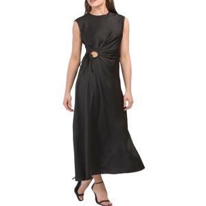 House of Harlow 1960 NWT Women’s Black Satin Sleeveless‎ Maxi Dress  Sz M